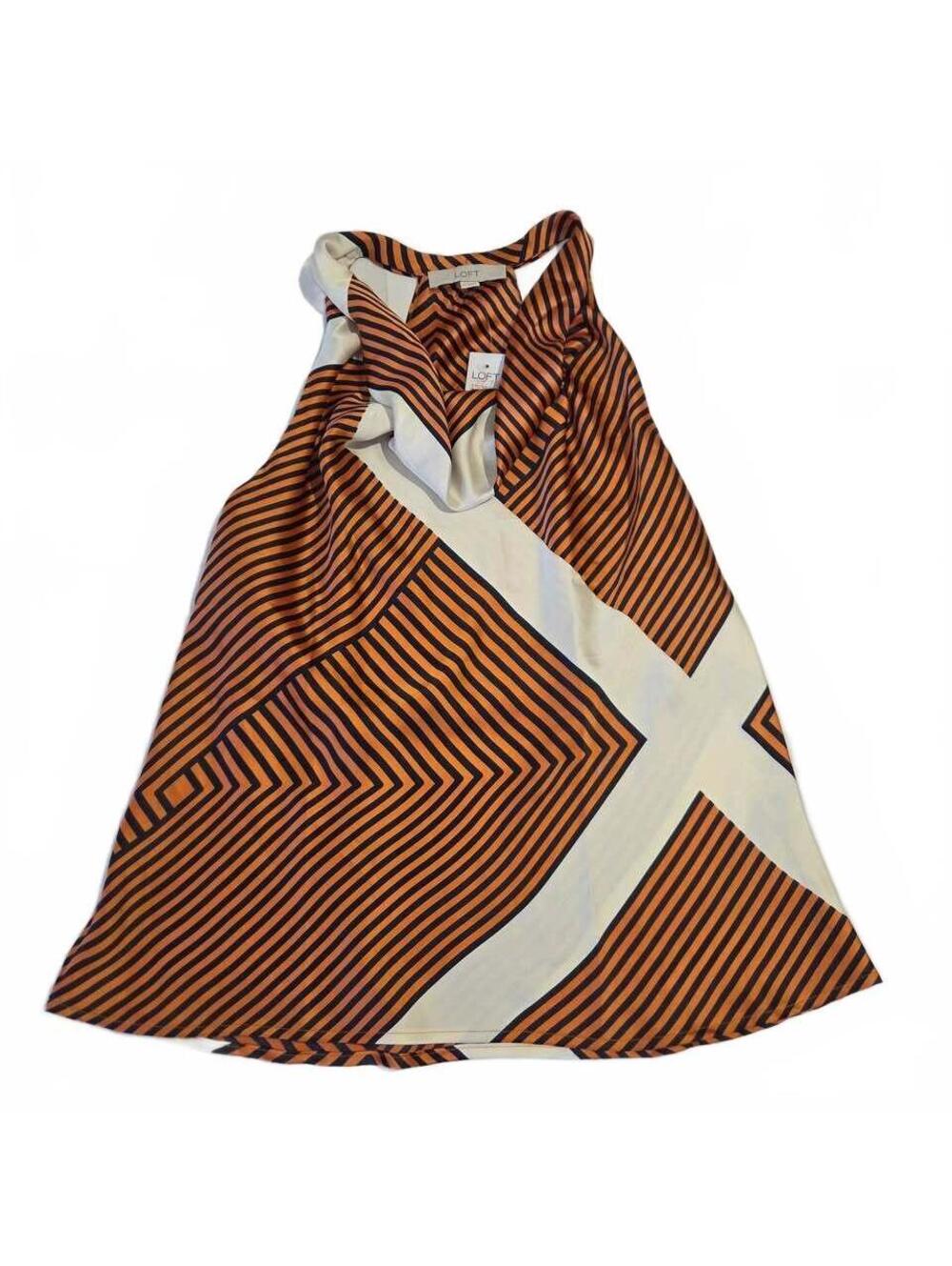 LOFT geometric striped halter top, blouse, shirt size M